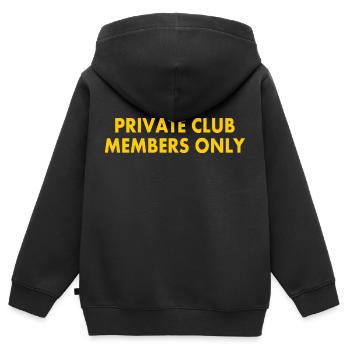 private club members only - Kinder Premium Organic Zip Hoodie - Schwarz - Hinten - AI Model Kid Male (0cm)