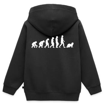 Ferrets Evolution of Humans Animals - Kids Premium Organic Zip-up Hoodie - black - Back - AI Model Kid Male (0cm)