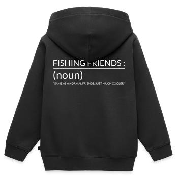 Fishing friends same as normal friends just cooler - Kids Premium Organic Zip-up Hoodie - black - Back - AI Model Kid Male (0cm)