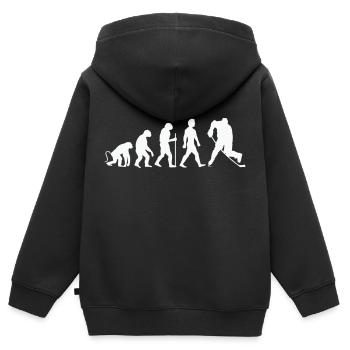 Hockey Evolution - Kids Premium Organic Zip-up Hoodie - black - Back - AI Model Kid Male (0cm)