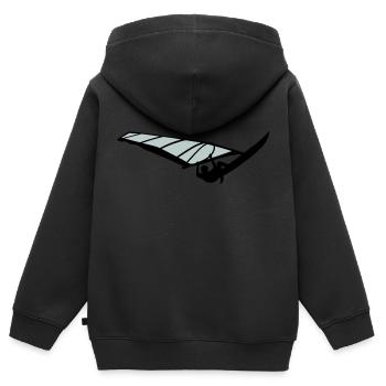 Parc éolien - Sweat Premium à capuche zippé enfant bio - noir - Dos - AI Model Kid Male (0cm)