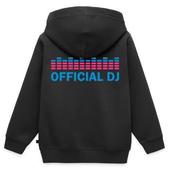 official dj - Kinder Premium Organic Zip Hoodie - Schwarz - Hinten - AI Model Kid Male (0cm)