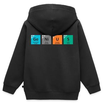 Genie - Kinder Premium Organic Zip Hoodie - Schwarz - Hinten - AI Model Kid Male (0cm)