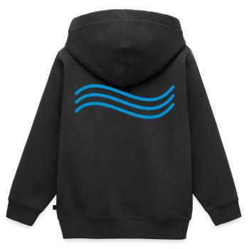 Vague - Sweat Premium à capuche zippé enfant bio - noir - Dos - AI Model Kid Male (0cm)