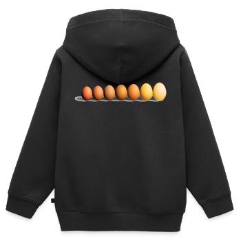 Les Oeufs - Sweat Premium à capuche zippé enfant bio - noir - Dos - AI Model Kid Male (0cm)