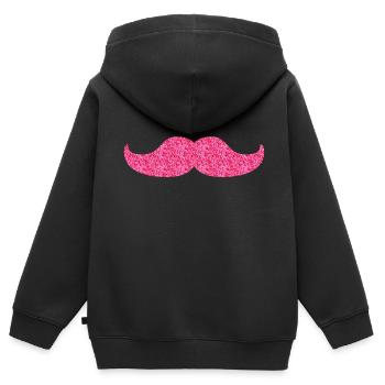 glittering moustache - Kids Premium Organic Zip-up Hoodie - black - Back - AI Model Kid Male (0cm)