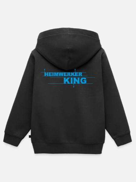 Heimwerker KING - Kinder Premium Organic Zip Hoodie - Schwarz