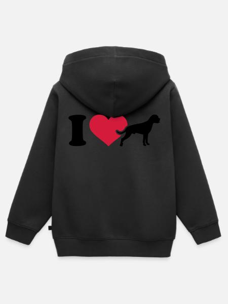 Boxer - Kinder Premium Organic Zip Hoodie - Schwarz