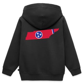 Tennessee - Kinder Premium Organic Zip Hoodie - Schwarz - Hinten - AI Model Kid Male (0cm)