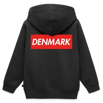 Danemark Danemark - Sweat Premium à capuche zippé enfant bio - noir - Dos - AI Model Kid Male (0cm)