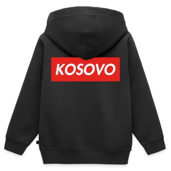 Kosovo - Kids Premium Organic Zip-up Hoodie - black - Back - AI Model Kid Male (0cm)