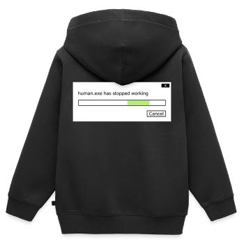 human.exe has stopped working Spruch human .exe - Kinder Premium Organic Zip Hoodie - Schwarz - Hinten - AI Model Kid Male (0cm)