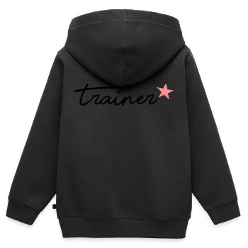 Trainer - Kinder Premium Organic Zip Hoodie - Schwarz - Hinten - AI Model Kid Male (0cm)