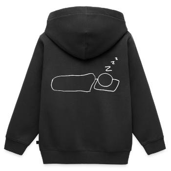 Dormir nuit - Sweat Premium à capuche zippé enfant bio - noir - Dos - AI Model Kid Male (0cm)