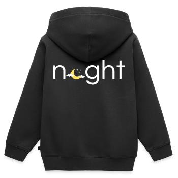 Nacht originelles Geschenk - Kinder Premium Organic Zip Hoodie - Schwarz - Hinten - AI Model Kid Male (0cm)