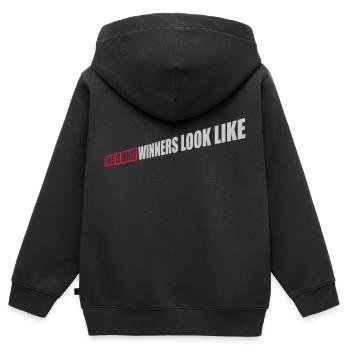 What Winners Look Like - Kinder Premium Organic Zip Hoodie - Schwarz - Hinten - AI Model Kid Male (0cm)