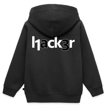 Hacker - Kinder Premium Organic Zip Hoodie - Schwarz - Hinten - AI Model Kid Male (0cm)