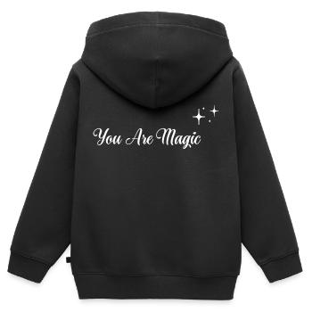Du bist Magie - Kinder Premium Organic Zip Hoodie - Schwarz - Hinten - AI Model Kid Male (0cm)