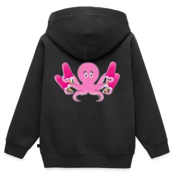 Tintenfisch,eis,eis am stil , sommer, wassereis, c - Kinder Premium Organic Zip Hoodie - Schwarz - Hinten - AI Model Kid Male (0cm)