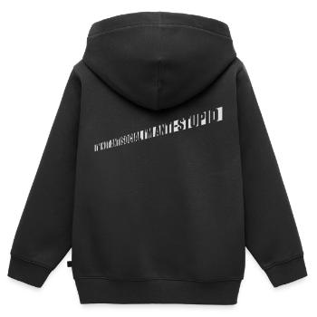 pas antisocial anti-stupide - Sweat Premium à capuche zippé enfant bio - noir - Dos - AI Model Kid Male (0cm)