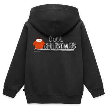 Noël du cercle polaire arctique - Sweat Premium à capuche zippé enfant bio - noir - Dos - AI Model Kid Male (0cm)