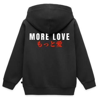 Japanisch - Kinder Premium Organic Zip Hoodie - Schwarz - Hinten - AI Model Kid Male (0cm)
