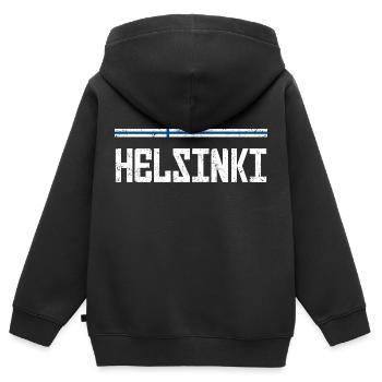 Helsinki - Sweat Premium à capuche zippé enfant bio - noir - Dos - AI Model Kid Male (0cm)