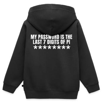 Mein Passwort ist die letzten 7 Ziffern von Pi - Kinder Premium Organic Zip Hoodie - Schwarz - Hinten - AI Model Kid Male (0cm)