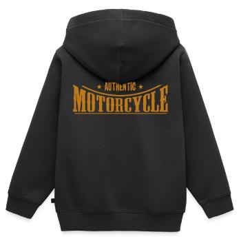 Authentisches Motorrad Motorrad Motorrad Motorrad Logo 80 - Kinder Premium Organic Zip Hoodie - Schwarz - Hinten - AI Model Kid Male (0cm)