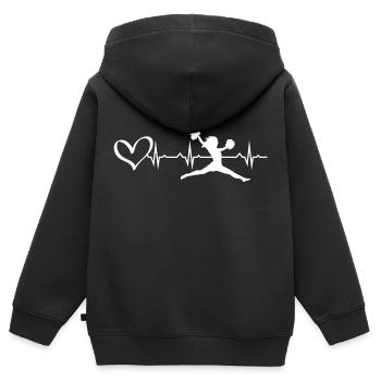 Cheerleading cadeau d’anniversaire parfait - Sweat Premium à capuche zippé enfant bio - noir - Dos - AI Model Kid Male (0cm)