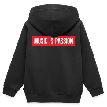 Music is passion - Kinder Premium Organic Zip Hoodie - Schwarz - Hinten - AI Model Kid Male (0cm)