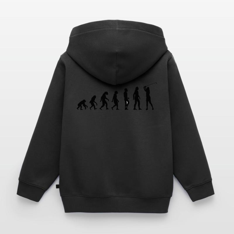 Évolution de la golfeuse - Golf Evolotion Sweat Premium à capuche zippé enfant bio