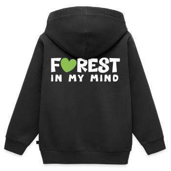 Forêt - Sweat Premium à capuche zippé enfant bio - noir - Dos - AI Model Kid Male (0cm)