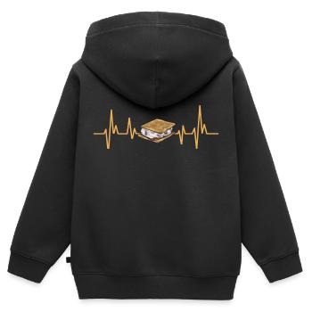 S'more Campfire Marshmallow Camping - Sweat Premium à capuche zippé enfant bio - noir - Dos - AI Model Kid Male (0cm)