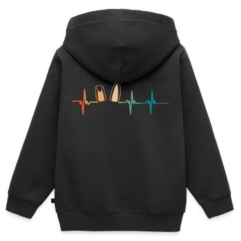 Heartbeat Bunny Ears - Kids Premium Organic Zip-up Hoodie - black - Back - AI Model Kid Male (0cm)