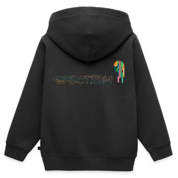 Autistisches Spektrum. - Kinder Premium Organic Zip Hoodie - Schwarz - Hinten - AI Model Kid Male (0cm)