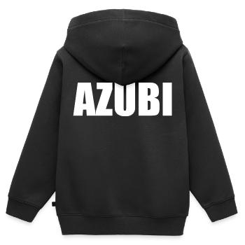 Azubi - Kinder Premium Organic Zip Hoodie - Schwarz - Hinten - AI Model Kid Male (0cm)