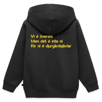 Wir sind überall, weil ihr Djurgården-Bastarde seid - Kinder Premium Organic Zip Hoodie - Schwarz - Hinten - AI Model Kid Male (0cm)