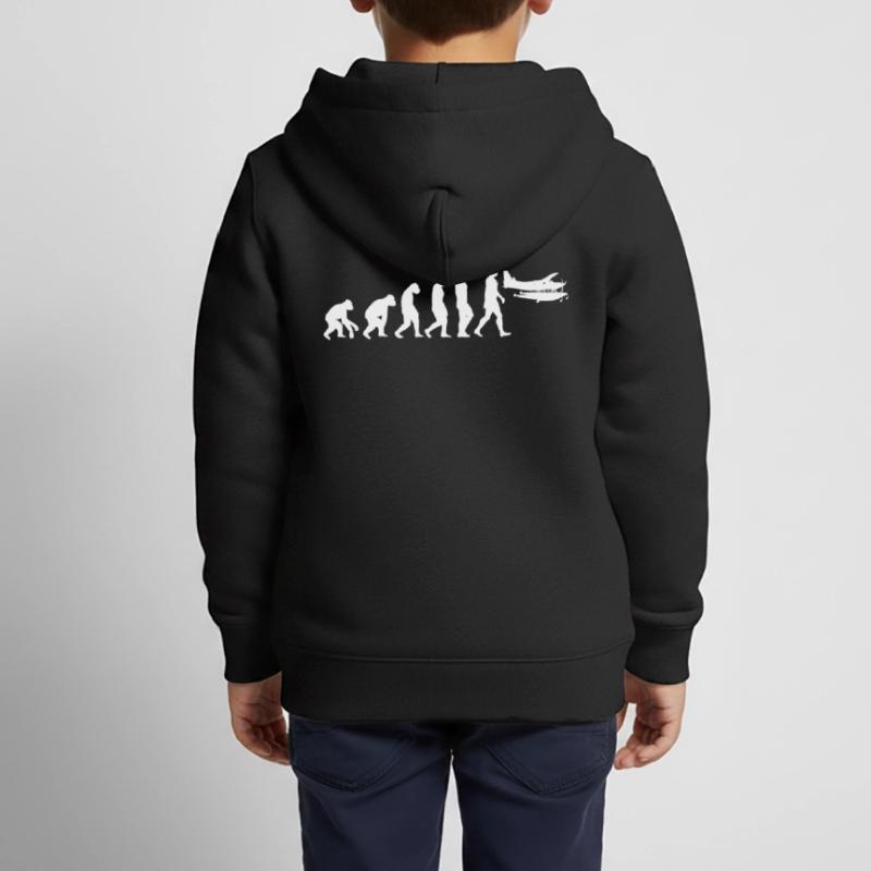 Hydravion blanc Evolution Airplanes Navire Sweat Premium à capuche zippé enfant bio