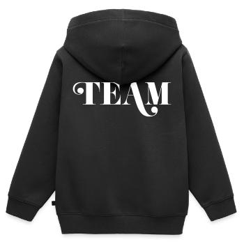 Thé - Sweat Premium à capuche zippé enfant bio - noir - Dos - AI Model Kid Male (0cm)
