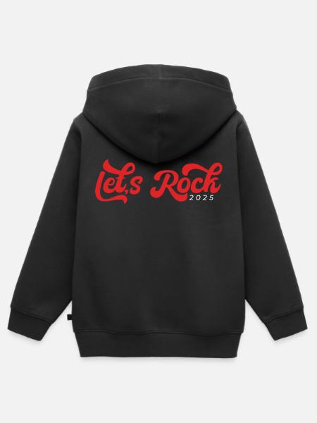 Let's Rock 2025, Vintage New Year Tee - Kids Premium Organic Zip-up Hoodie - black