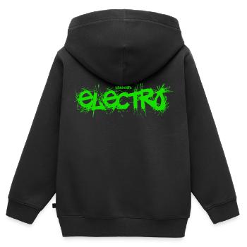 KIKKBEATZ "Electro" - Kinder Premium Organic Zip Hoodie - Schwarz - Hinten - AI Model Kid Male (0cm)