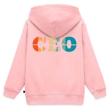 Geschäftsführer von Retro Heartbeat - Kinder Premium Organic Zip Hoodie - Rosa - Hinten - AI Model Kid Female (0cm)