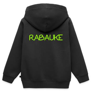 Rabauke - ungehobelter Mensch - ungezogenes Kind - Kinder Premium Organic Zip Hoodie - Schwarz - Hinten - AI Model Kid Male (0cm)
