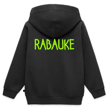 Rabauke - ungehobelter Mensch - ungezogenes Kind - Kinder Premium Organic Zip Hoodie - Schwarz - Hinten - AI Model Kid Male (0cm)