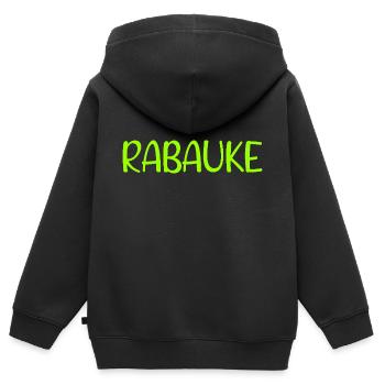 Rabauke - ungehobelter Mensch - ungezogenes Kind - Kinder Premium Organic Zip Hoodie - Schwarz - Hinten - AI Model Kid Male (0cm)