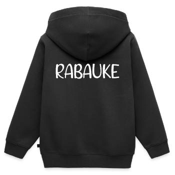 Rabauke - ungehobelter Mensch - ungezogenes Kind - Kinder Premium Organic Zip Hoodie - Schwarz - Hinten - AI Model Kid Male (0cm)