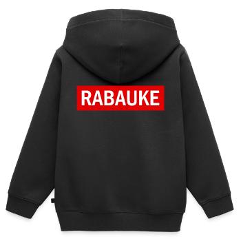 Rabauke - ungehobelter Mensch - ungezogenes Kind - Kinder Premium Organic Zip Hoodie - Schwarz - Hinten - AI Model Kid Male (0cm)