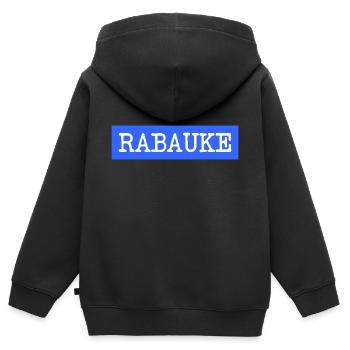 Rabauke - ungehobelter Mensch - ungezogenes Kind - Kinder Premium Organic Zip Hoodie - Schwarz - Hinten - AI Model Kid Male (0cm)