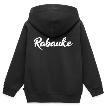 Rabauke - ungehobelter Mensch - ungezogenes Kind - Kinder Premium Organic Zip Hoodie - Schwarz - Hinten - AI Model Kid Male (0cm)
